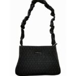 PURSELLA Black Luxe Textured Sling
