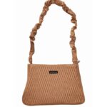 PURSELLA Brown Luxe Textured Sling Shoulder Handbag