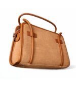 PURSELLA Noir Duo-Tone Structured Top-Handle Bag - Image 2