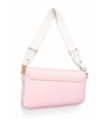 PURSELLA Baby Pink Bow Accent Shoulder Bag with Wide Strap - Image 2