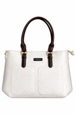 PURSELLA Croco Luxe 3-Piece Handbag Set – White - Image 2