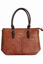 PURSELLA Croco Luxe 3-Piece Handbag Set – Tan Brown - Image 2