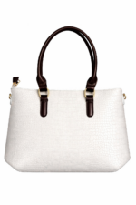 PURSELLA Croco Luxe 3-Piece Handbag Set – White - Image 4