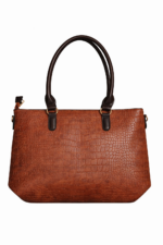 PURSELLA Croco Luxe 3-Piece Handbag Set – Tan Brown - Image 4