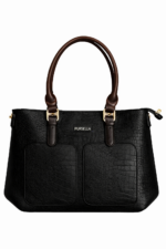 PURSELLA Croco Luxe 3-Piece Handbag Set – Black - Image 3