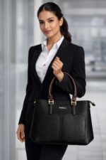 PURSELLA Croco Luxe 3-Piece Handbag Set – Black