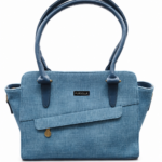 PURSELLA Azure Luxe Textured Tote Handbag