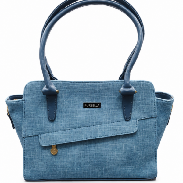 PURSELLA Azure Luxe Textured Tote Handbag